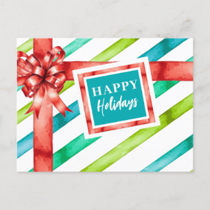 Postal Festiva Navidades de acuarela