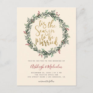 Postal Festiva Navidades De Acuarela Escribieron Este Boda De Tem