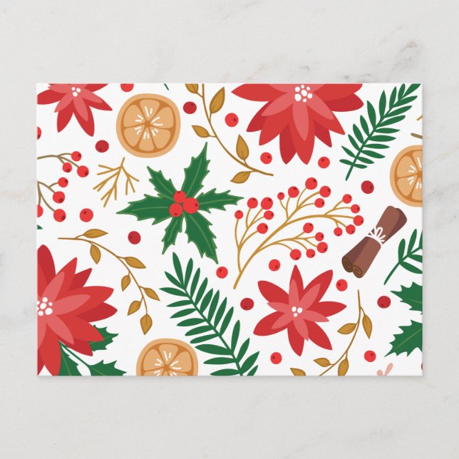 Postal Festiva Navidades de acuarela modernos Árbol de pino verde (Anverso)