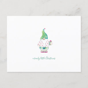 Postal Festiva Navidades de acuarela Santa Postcard