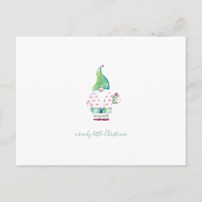 Postal Festiva Navidades de acuarela Santa Postcard (Anverso)