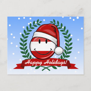 Postal Festiva Navidades De Albania   Bandera sonriente