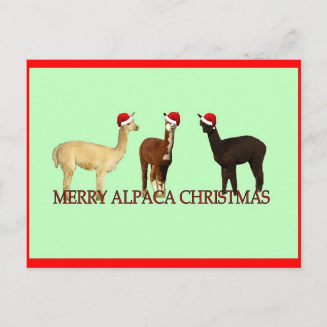 Postal Festiva Navidades de Alpaca (Anverso)