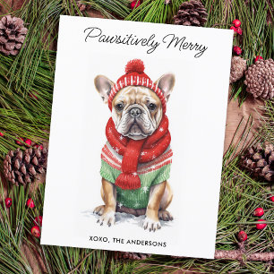 Postal Festiva Navidades de amantes de los perros personalizados