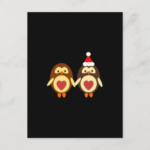 Postal Festiva Navidades de amor de búho