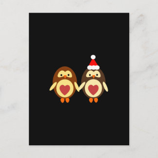 Postal Festiva Navidades de amor de búho