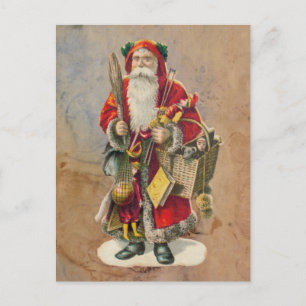 Postal Festiva Navidades de Antigüedades de Santa Claus
