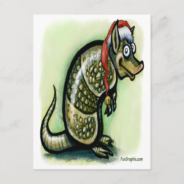 Postal Festiva Navidades de Armadillo (Anverso)