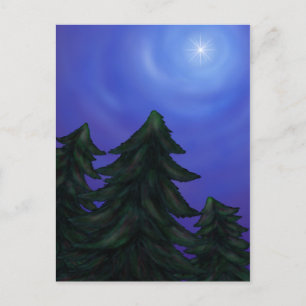 Postal Festiva navidades de arte de pintura estrella de brillante