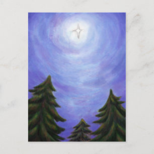 Postal Festiva navidades de arte de pintura estrella de brillante