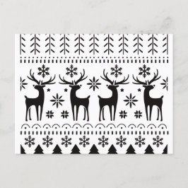 Postal Festiva Navidades de arte popular moderno reno