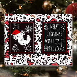 Postal Festiva Navidades de Axolotl