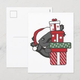 Postal Festiva Navidades de Axolotl entregan animales de invierno
