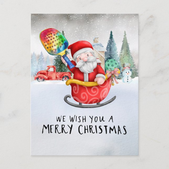 Postal Festiva Navidades de baloncesto con la temática de Santa C (Anverso)