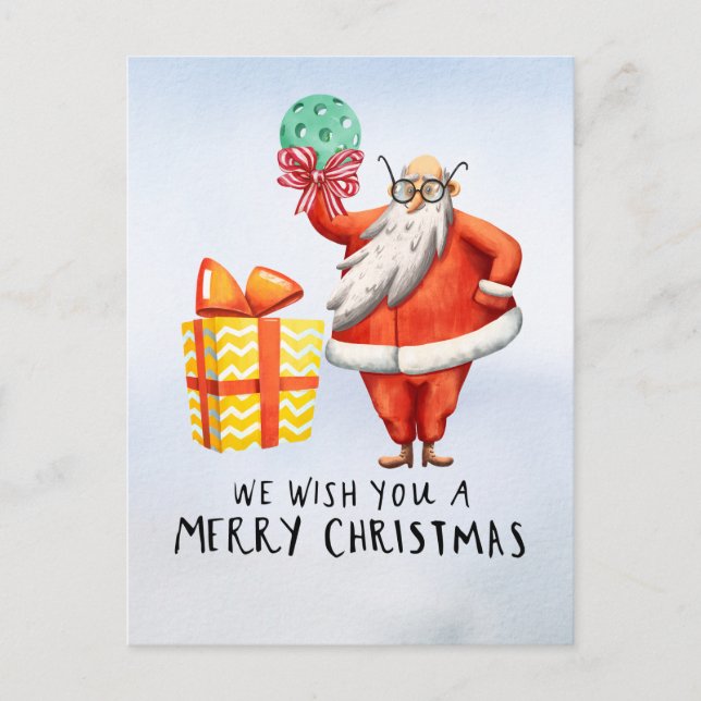 Postal Festiva Navidades de baloncesto con la temática de Santa C (Anverso)