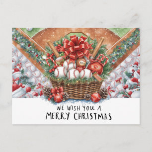Postal Festiva Navidades de béisbol