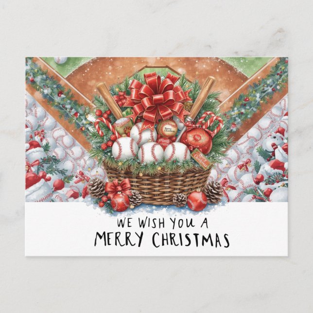 Postal Festiva Navidades de béisbol (Anverso)