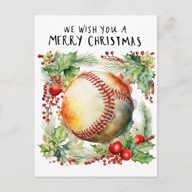 Postal Festiva Navidades de béisbol (Anverso)