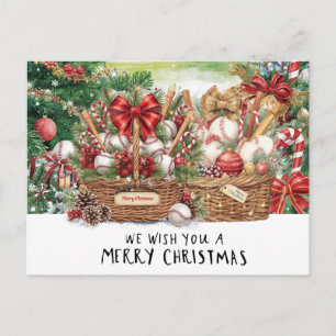 Postal Festiva Navidades de béisbol
