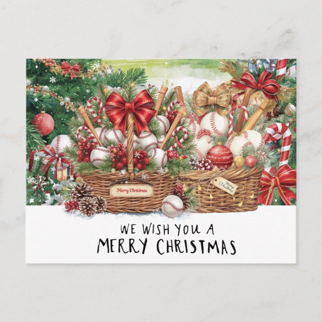 Postal Festiva Navidades de béisbol (Anverso)