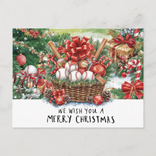 Postal Festiva Navidades de béisbol