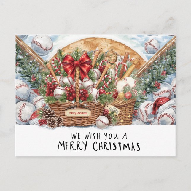 Postal Festiva Navidades de béisbol (Anverso)
