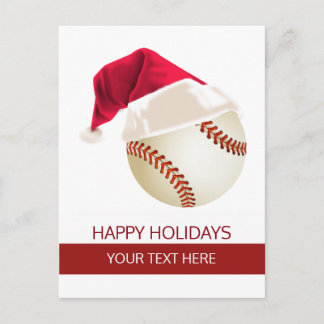 Postal Festiva Navidades de béisbol Ball Santa Hat