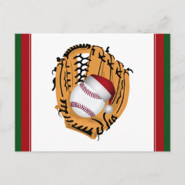 Postal Festiva Navidades de Béisbol Mitt y Ball