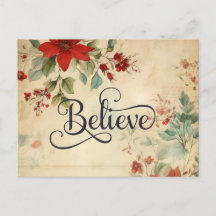 navidades de "Believe" Vintage Poinsettia Biblia V
