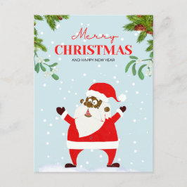Postal Festiva Navidades de Black Santa Claus de Estados Unidos