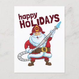 Postal Festiva Navidades de bomberos Santa Claus Bombero