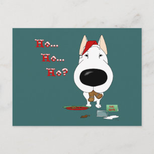 Postal Festiva Navidades de Bull Terrier