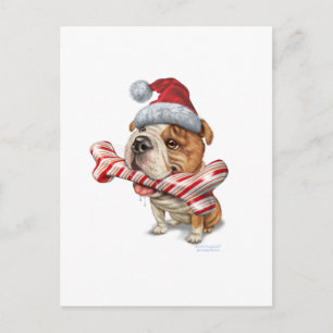 Postal Festiva navidades de bulldog