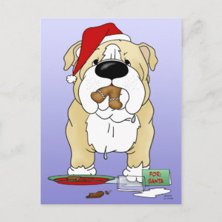 Postal Festiva Navidades de bulldog - ¿¿¿Ho Ho Ho Ho??