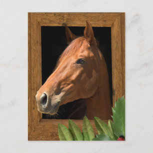 Postal Festiva Navidades de caballos