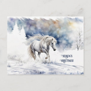 Postal Festiva Navidades de caballos y nieve dan la bienvenida a 