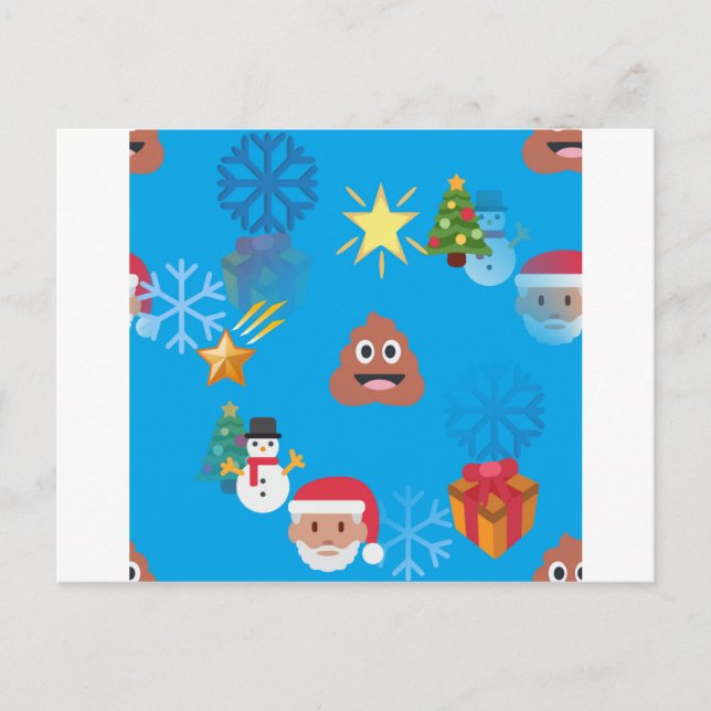 Postal Festiva navidades de caca de emoji (Anverso)