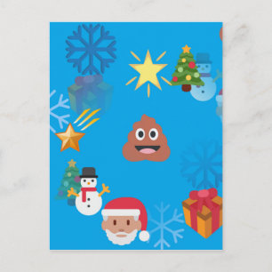 Postal Festiva navidades de caca de emoji