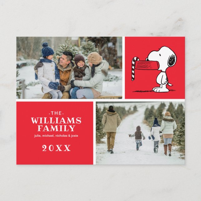 Postal Festiva Navidades de cacahuetes escupiendo Collage de foto (Anverso)