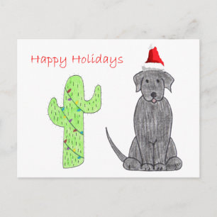 Postal Festiva Navidades de Cactus Negros de Labrador