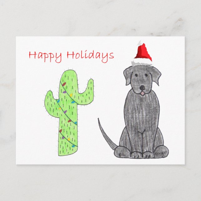 Postal Festiva Navidades de Cactus Negros de Labrador (Anverso)