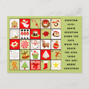 Postal Festiva Navidades de calendario anticipados