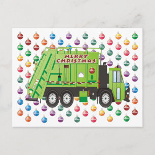 Postal Festiva Navidades de camiones de basura