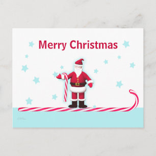 Postal Festiva Navidades de Candy Cane y Stars