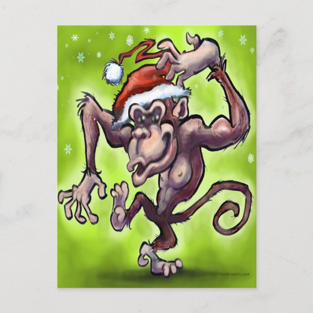 Postal Festiva Navidades de Chimpanzee (Anverso)