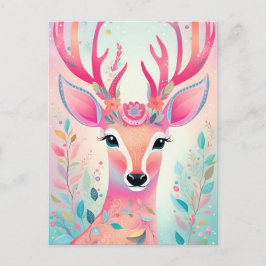 Postal Festiva Navidades de ciervos festivos