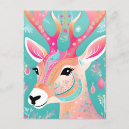 Postal Festiva Navidades de ciervos festivos