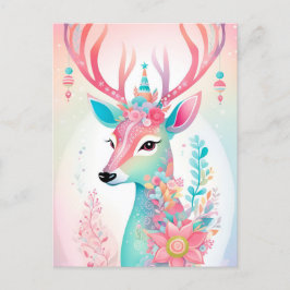 Postal Festiva Navidades de ciervos festivos