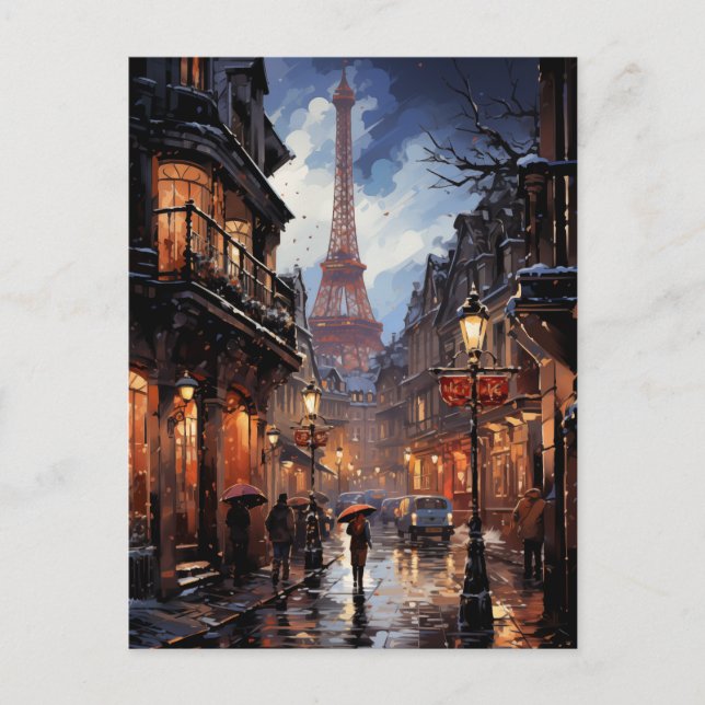 Postal Festiva Navidades De Compras En París (Anverso)