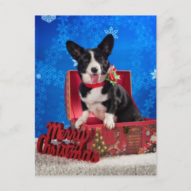 Postal Festiva Navidades de Corgi (Anverso)